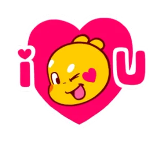 ❤ i U 愛, ハート, 可愛い, マンガ, 愛してる, ステッカー telegram sticker