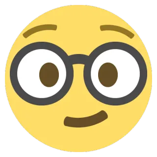 🤓 Emoji, Gesicht, Brille, Smart, Intellektuell, Nerd whatsapp sticker