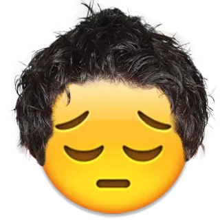 😔 Emoji, Sedih, Rambut, Emosi, Perasaan whatsapp sticker