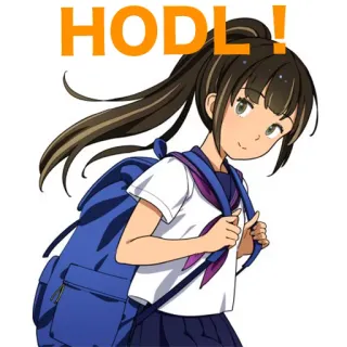 😑 HODL! Anime, Schulmädchen, Hodl, Rucksack, Teenager telegram sticker