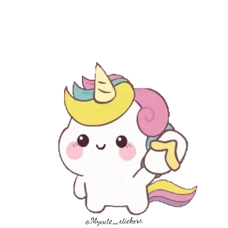 🌈 unicórnio, fofo, kawaii, pastel, fantasia, mágico telegram sticker