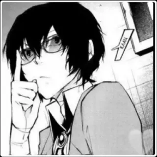 👀 Кладц Anime, Mangá, Óculos, Retrato, Homem, Desenho animado telegram sticker
