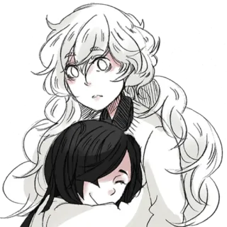 ❤️ anime, hug, cute, cartoon, friendship, illustration telegram sticker