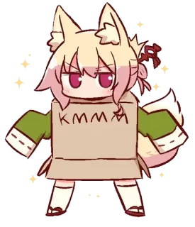 🦊 KMMM Anime, Dessin animé, Personnage, Renard, Animal, Kawaii telegram sticker