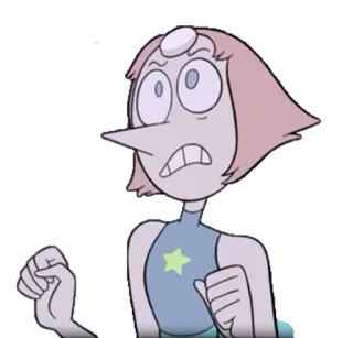 😟 Pearl Steven Universe kreskówka, Pearl, Steven Universe, animowany, postać, przestraszony, zaniepokojony telegram sticker