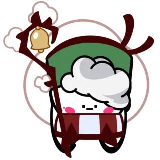 🍪 饼干, 卡通, 可爱, 节日, 冬天, 圣诞节, 铃铛 telegram sticker