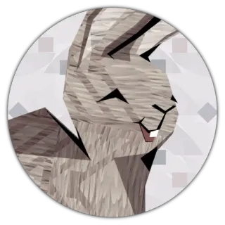 😶 animal, rabbit, bunny, sticker, cartoon telegram sticker