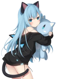 🤗 Anime, Mèo, Dễ thương, Cô gái, Kawaii telegram sticker
