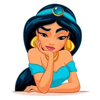 ☹️ Jasmine Aladdin Jasmine, Aladdin, Disney, Princesa, Desenho animado telegram sticker