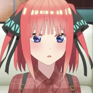 🦋 Nino Nakano The Quintessential Quintuplets Anime, Karakter, Nino Nakano, rambut merah, The Quintessential Quintuplets, imut, gadis whatsapp sticker