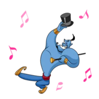 🎤 Genie Aladdin Dschinni, Aladdin, Disney, Cartoon, Magie whatsapp sticker