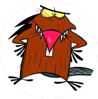 ⚪️ Angry Beaver cartoon, beaver, animal, funny, angry telegram sticker