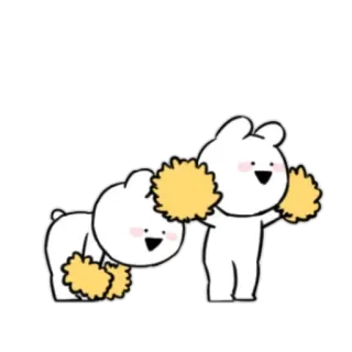 😄 Animación, Pompones, Lindo, Animal, Baile, Dibujos animados telegram sticker