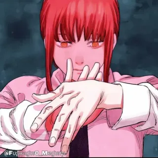 🔮 Makima Chainsaw Man FusiloidulO_Megum Anime, Manga, Chainsaw Man, Makima, Pelo rojo telegram sticker