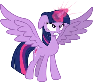 😡 Twilight Sparkle My Little Pony Pony, Cartoon, Wütend, Magie, Funkeln, Animiert telegram sticker