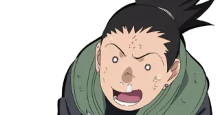 😰 Shikamaru Nara Naruto Шикамару, Наруто, Аниме, Персонаж, в шоке, удивлен, Мультфильм telegram sticker