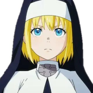 🙄 Iris Fire Force anime, cartoon, character, girl, nun, fire force, iris telegram sticker