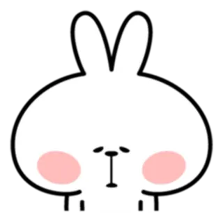 😞 konijn, dier, schattig, sticker, cartoon telegram sticker