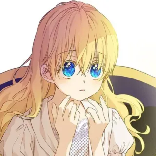 💫 Anime, Chica, Dibujo animado, Pelo rubio, Ojos azules, Joven telegram sticker