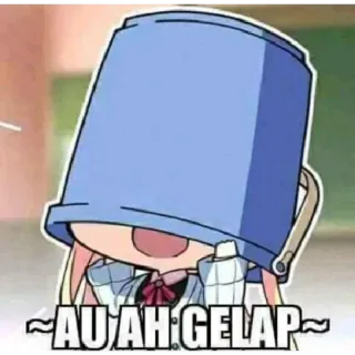 😐 ~AU AH GELAP~ Anime, Wiadro, Głowa, Ciemny, Zabawny telegram sticker