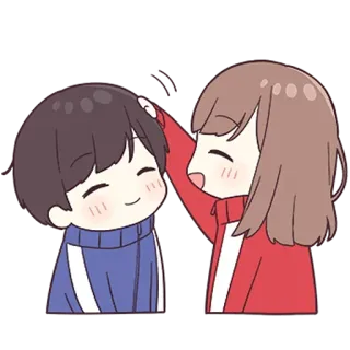 ❤️ かわいい, カップル, アニメ, 愛, 愛情, 関係 telegram sticker