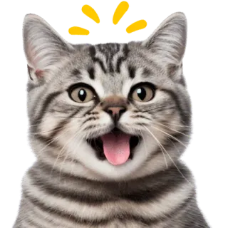😛 gato, adesivo, animal, animal de estimação, fofo, feliz, tigrado telegram sticker