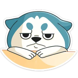 ☹️ hond, kat, dier, schattig, verdrietig, sticker telegram sticker