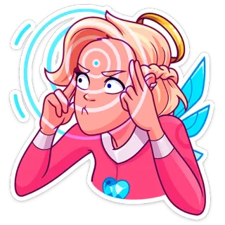 🤨 キャラクター, 金髪, ステッカー, アニメ, 漫画, 妖精 telegram sticker