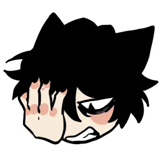 😖 애니메이션, 고양이 귀, 울음, 슬픔, 얼굴 감싸기 telegram sticker