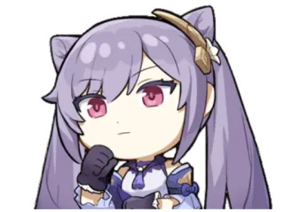 🐈 Keqing Genshin Impact Anime, Videogame, Keqing, Genshin Impact, Kattenoortjes, Paars haar, Paarse ogen telegram sticker