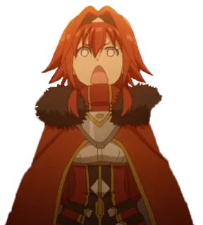😱 动漫, 卡通, 震惊, 惊讶, 红发, 斗篷, 张嘴 telegram sticker