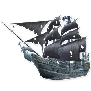 ⛵️ pirate ship, sailing, black sails, pirate, ship telegram sticker