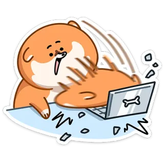 👨‍💻 개, 컴퓨터, 화난, 좌절한, 만화, 스티커, 동물 telegram sticker