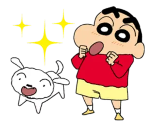 🤩 Shin-chan Crayon Shin-chan anime, dibujos animados, Shin Chan, perro, brillo telegram sticker