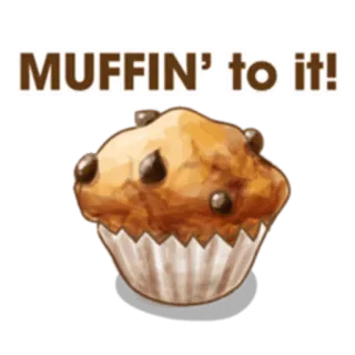 💙 MUFFIN' to it! muffin, cibo, dolce, forno, dolce, battuta, gioco di parole whatsapp sticker