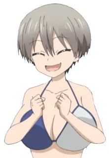 😆 Hana Uzaki Uzaki-chan Wants to Hang Out! anime, uzaki-chan, cute, bikini, smiling telegram sticker