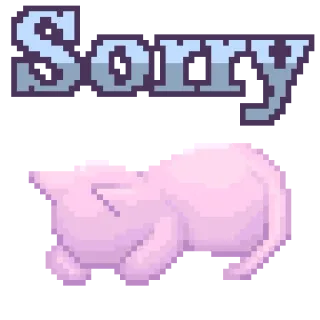😥 Sorry kat, sorry, schattig, pixel art telegram sticker