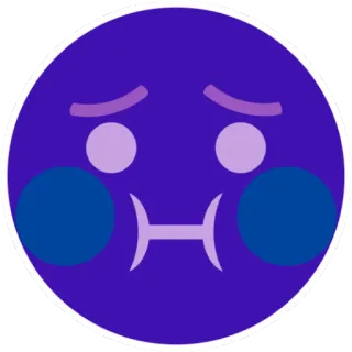 🤢 Emoji, Triste, Chateado, Azul, Rosto telegram sticker