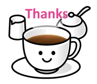 😇 Thanks coffee, cup, thanks, sugar, creamer, cute telegram sticker