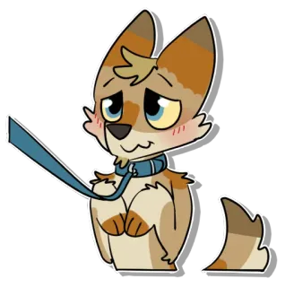 🐶 dog, cartoon, animal, pet, cute, collar, leash telegram sticker
