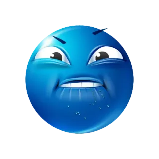 😠 Emoji, Blu, Arrabbiato, Faccia, Espressione, Infastidito telegram sticker