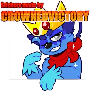 📝 Stickers made by CROWNEDVICTORY sticker, furry, crown, cartoon, animal, character telegram sticker