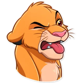 😖 Simba Lion King singa, binatang, anak singa, Disney telegram sticker