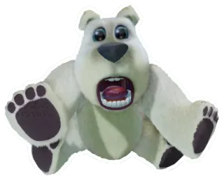 🐾 polar bear, cartoon, animal, bear, white bear whatsapp sticker