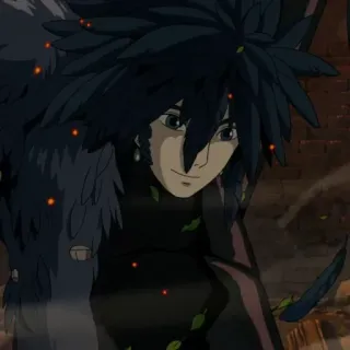 🗝 Howl Howl's Moving Castle Anime, Fantaisie, Ghibli, Le Château ambulant, Hauru, Transformation oiseau telegram sticker