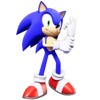 🔋 Sonic the Hedgehog ビデオゲーム, ソニック, カートゥーン, ハリネズミ, OKサイン telegram sticker