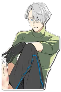 😃 Viktor Nikiforov Yuri on Ice Anime, Patinaje artístico, Personaje, Victor Nikiforov telegram sticker