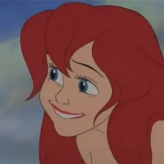 😏 Ariel The Little Mermaid การ์ตูน, ดิสนีย์, นางเงือก, แอนิเมชั่น, แฟนตาซี, ผมแดง telegram sticker