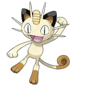 🔵 Meowth Pokemon pokemon, dessin animé, animé, animal, chat, mignon telegram sticker