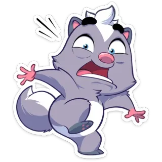 😱 puzzola, cartone animato, animale, adesivo, divertente, carino telegram sticker